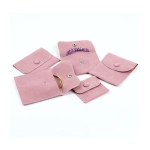 Pochettes à bijoux Sacs Emballage cadeau Enveloppe Sac avec fermeture à pression Pochettes à bijoux anti-poussière en perle Veet Rose Bleu Couleur Dhvnp