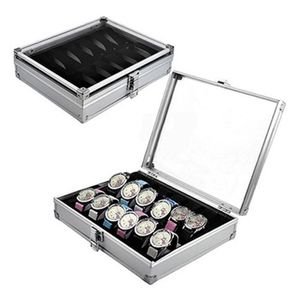 Jewelry Pouches Bags Metal Box Watch Storage Aluminum Alloy Case Useful 6 12 Grid SlotsJewelry Watches Aluminium Display268l