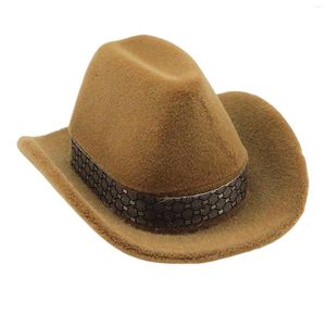 Pochettes à bijoux chapeau de cowboy coffrets cadeaux velours marron vitrine pour anniversaire de cérémonie de mariage