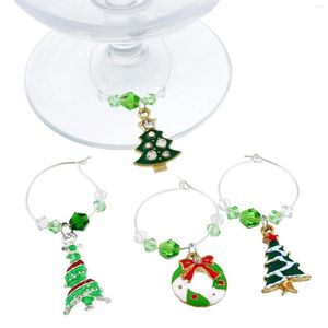 Bolsas de joyería Cristal Navidad Copa de vino Encantos Etiquetas Evitar mezclas Marcadores para copas de tallo Cócteles Martinis Copas de champán