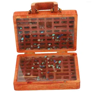 Pochettes à bijoux décorer étui en pierre organisateur en bois boîte d'affichage valise de pierres précieuses stockage cristal armoires de Collection minérale
