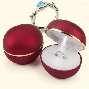 Bolsas de joyería Ly moda luz Led redonda caja recubierta de epoxi forma de huevo anillo pendientes regalo de lujo estante de exhibición al por mayor
