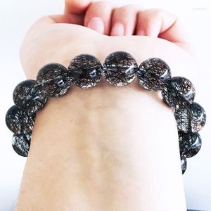 Bolsas de joyas para el cabello negro brasileño pulsera de cristal animal titanium turmalina