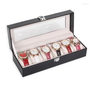 Pochettes à bijoux TONVIC usine en gros 6 grille similicuir montre boîte d'affichage stockage Collection étui de mode