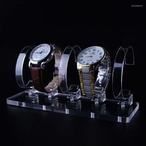 Pochettes à bijoux, accessoires de magasin de montres, présentoir Transparent Simple/mains/étagère de montre en plastique, vente en gros