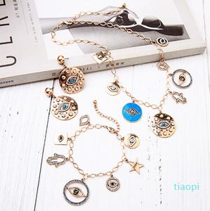 ensembles de bijoux mauvais œil collier mauvais œil bracelet signe du zodiaque collier designer bijoux en gros hiphop glacé bijoux