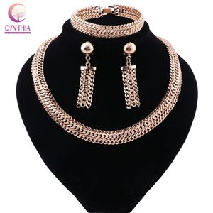 Schmucksets für Frauen, äthiopische Braut, Dubai, indische Hochzeit, Halskette, Kostüm, Gold, nigerianischer Luxus-Choker-Halsketten-Schmuck