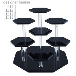 Soporte de joyería Premium transparente/negro acrílico Pedestal Display Riser Stands Set decorativo Display Riser para pastel postre Rack Party DecorL231120