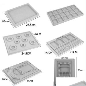 Jewelry Tray Gray Flocked Bead Board For Diy Bracelet Necklace Beading Jewelry Making Organizer Tray Design Craft Measuring Tool Acce Dhbsu