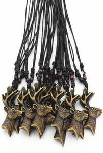 Bijoux entier 12pcslot 12pcs yak os os sculpté des cerfs de Noël reindeer collier coullier lanceur présente présente Noël gi8084559