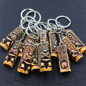 Bijoux en gros 12 pièces/lot Cool totem Tiki homme porte-clés porte-clés voiture porte-clés pour cadeau pour enfants YKR26 220507