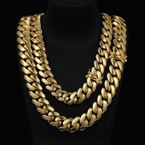 Joyería al por mayor a granel 10 unids/set 10-22mm 14K 18K 20K oro pesado gargantilla Cubana sólida Miami cadena de eslabones cubanos collar para hombres