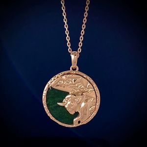 Collier en Onyx avec pierres précieuses du zodiaque, bijoux en or Rose 18 carats, cadeau de luxe léger