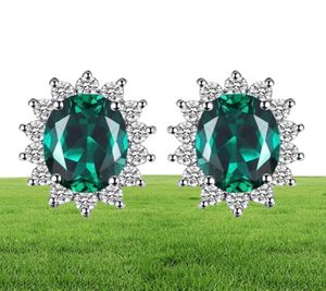 Jewelrypalace Kate Middleton Simulada Verde Emerald 925 Pendientes de semental de plata esterlina Princesa Gemstone Crown Earring 2110091719839