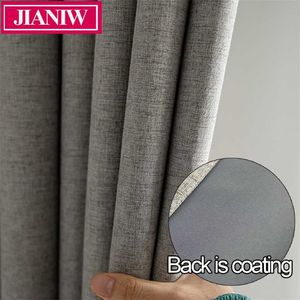 JIANIW Faux Lino Espuma Espalda Cortina Blackout Aislamiento térmico Persianas insonorizadas Cortinas para dormitorio Sala de estar por encargo 211203