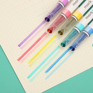 Jianwu 5pcSset Japan Kokuyo Beetle TwoColor Fluorescence Pen Creative Cute Fluorescent Pen Kawaii Marker Pen School Supplies 201120