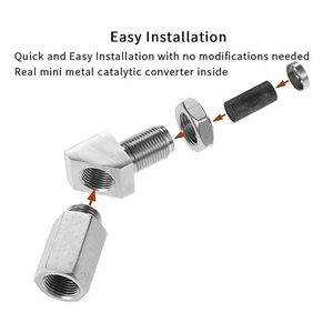 JIAX agujero pequeño 55mm premium O2 Lambda sensor espaciador escape trasero sensor de oxígeno tubo de prueba Bung adaptador-arreglar la luz del motor