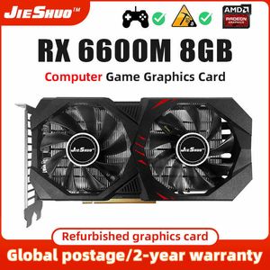 JIESHUO RX6600M 8GB carte graphique remise à neuf GPU GDDR6 128 bits 14 Gbps 7nm prise en charge de la carte vidéo CPU de bureau Placa de vidéo