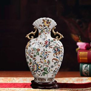 Jingdezhen Ceramic European Vase Antique Crack Glaze Flower Arrangement Vase Vase Room Bogujia Home Decoration Vase HKD230810