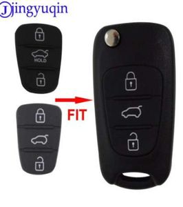 Jingyuqin nouveau remplacement tampon en caoutchouc 3 boutons Flip voiture clé à distance coque pour Hyundai I30 IX35 Kia K2 K5 etui clés Case2985512