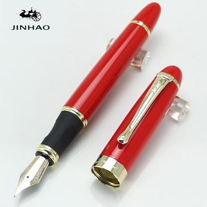 Pluma estilográfica JINHAO X450, punta ancha de 18KGP, roja ejecutiva, 22 estilos, papelería, suministros escolares y de oficina, bolígrafos de escritura