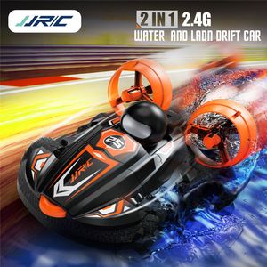 JJRC 2. 2 IN 1 Amphibie Drift Car Télécommande Aéroglisseur Vitesse Bateau RC Stunt Car pour Kid Garçons Modèle Jouets de Plein Air LJ200918