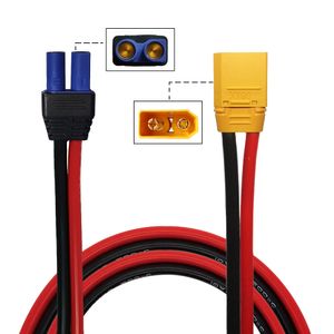 JKM XT90 mâle à EC5 femelle connecteur adaptateur câble de Charge fil de Silicone 10AWG 35cm pour RC Lipo batterie RC hélicoptère