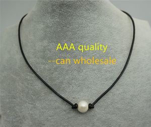 JLN Unique PC Perle En Cuir Collier Ras Du Cou Collier À La Main Perle D'eau Douce Bijoux Pour Femmes Bébés