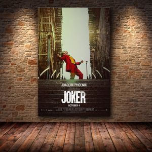 Joaquin Phoenix Poster Prints Joker Poster Movie 2019 DC Comic Art Canvas Pintura al óleo Cuadros de pared para sala de estar Decoración para el hogar T200318