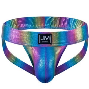 JOCKMAIL-ropa interior Sexy para hombre, calzoncillos de algodón, Bikini Gay, bragas Sexi transparentes con tirantes para deportista, Slip blanco y negro JM258