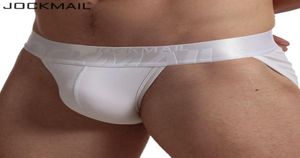 Jockmail Sexy Sears Men Briefs Cotton Bikini Gay bragas hombres Sexi Straps Transparent Jock Slip White Black9862971