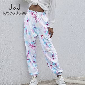 Jocoo Jolee coreano cintura alta pantalones sueltos mujeres casual sólido harajuku joggers más tamaño pierna ancha pantalones streetwear pantalones 210518