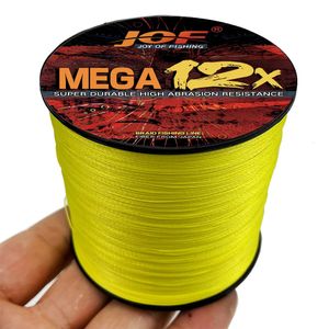 JOF 12X ligne de pêche 500M 1000M 12 brins tressés Multifilament PE lignes pour fil de pêche en mer 25-120LB 0.16MM-0.55MM océan 240108