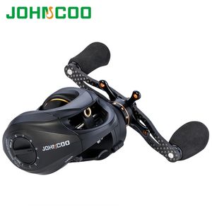 JOHNCOO Carbon Baitcasting Carrete Super Light Casting Centrífugo y sistema de freno magnético Multiplicador Pesca 211229