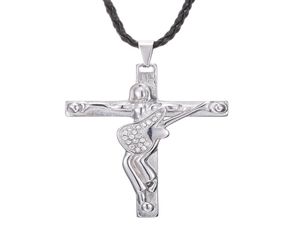 Johnny Hallyday colar com pingente de guitarra, joias masculinas em aço inoxidável 316, medalhão flutuante, amuletos de crucifixo cristão 6690126