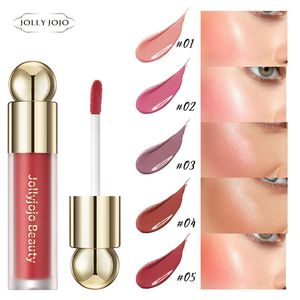 Jolly Jojo Liquid Blush For Girl Foreigner Venta caliente Reparación facial Iluminador Alto brillo Impermeable Rouge Cosméticos de belleza 5Color Stock Mujer Maquillaje Producto Tendencia