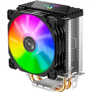 Jonsbo CR1200 2 Heat Pipe Tower CPU Cooler RGB 3Pin Ventiladores de refrigeración Disipador de calor 9 cm Color Luz suave Ventilador PU Cooler Streamer Effect1