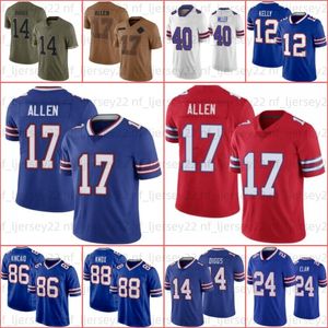 17 Josh Allen von Miller Football Jersey 86 Dalton Kincaid Damar Hamlin Gabriel Davis Dawson Knox Matt Milano James Cook Tyler Bass Kelly