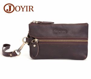 Joyir Genuine Leather Men Key Wallet Zipe Llavero Key Pouche Keychain Vintage Style Walet Coin Purse Card Holder LJ2005675144