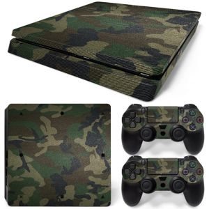 Joysticks Camouflage décalage autocollant couverte pour la couverture pour la console Slim Sony PS4 + 2 Controller Drop Shipping