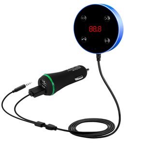 JRFC02 2 In 1 Bluetooth FM Transmitter AUX Audio Receiver Hands Free 3.5mm Dual USB Charger Car Accessories