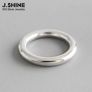 JShine Bijoux minimalistes 990 Sterling Silver Bagues empilables lisses pour femmes Bague de fiançailles pure Fine 211217