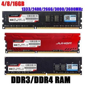 JUHOR Mémoire RAM DDR3 8G 4G 1866MHz 1600MHz DDR4 16G 2666 3000 32000MHz Mémoires de bureau Udimm 1333 Dimm Support pour AMD Intel Ordinateur portable Serveur PC