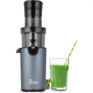 Juicers Shine SJX-1 Presse-agrumes facile à froid avec goulotte d'alimentation XL et corps compact gris