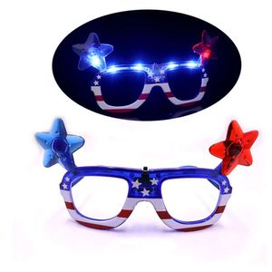 Juillet USA Day Independence Day American Flag 4th LED clignotant Light Up Party Shades Glasse