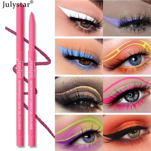 Julystar commerce extérieur crayon eye-liner fluorescent couleur eye-liner transfrontalier imperméable pas facile à maculer colle eye-liner stylo ensemble en gros