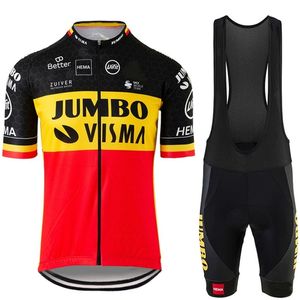 Jumbo Visma Cycling Jersey Set Mens Pro Cycling Vêtements Road Bike Shirts Suit Bicycle Bib Shorts MTB Wear Maillot Culotte 220601