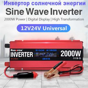 Jump Starter 600W 1000W 2000W Inversor de energía solar Generador de onda sinusoidal DC 12V 24V AC 110V 220V Transformador Voltaje USB Car Converter HKD230710