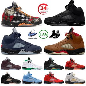 2024 Top Qualité Jumpman 5s Black Cat Basketball Chaussures 5 Baskets Taille 13 Photo Dust Plaid Muslin Lucky Green Olive UNC Aqua Georgetown Hommes Femmes Chaussure d'extérieur