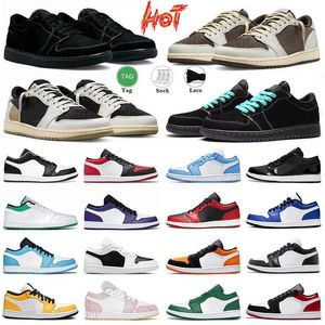 Jumpman 1 Low Basketball Chaussures 1S Hommes Pin Vert Paires Université Bleu Fumée Gris Étoile De Mer Rouge Obsidienne Femmes Jaune Banned Bred Chaussures De Sport En Plein Air